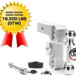Weigh Safe 180 HITCH CTB6-2.5-KA 6" Drop Hitch, 2.5" Receiver 18,500 LBS GTW - Adjustable Aluminum Trailer Hitch Ball Mount & Chrome Plated Combo Ball, Keyed Alike Key Lock and Hitch Pin