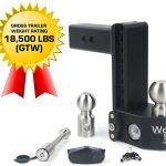 Weigh Safe SWS8-2.5 6" Drop Hitch, 2.5" Receiver 18,500 LBS GTW - Adjustable Steel Trailer Hitch Ball Mount w/Built-in Scale 2 Stainless Steel Tow Balls, Keyed Lock, Lifetime Gauge Warranty