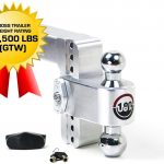 Weigh Safe 180 HITCH CTB6-2.5 6" Drop Hitch, 2.5" Receiver 18,500 LBS GTW - Adjustable Aluminum Trailer Hitch Ball Mount & Chrome Plated Combo Ball, Dual Pin Keyed Lock