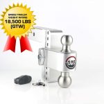 Weigh Safe 180 HITCH LTB6-2.5 6" Drop Hitch, 2.5" Receiver 18,500 LBS GTW - Adjustable Aluminum Trailer Hitch Ball Mount & Stainless Steel Combo Ball, Dual Pin Keyed Lock