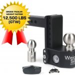 Weigh Safe SWS6-2 6" Drop Hitch, 2" Receiver 12,500 LBS GTW - Adjustable Steel Trailer Hitch Ball Mount w/Built-in Scale 2 Stainless Steel Tow Balls, Keyed Lock, Lifetime Gauge Warranty