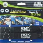 ROK Straps ROK-10050 Black/Reflective 18" - 60" Motorcycle/ATV Adjustable Stretch Strap
