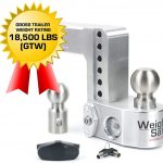 Weigh Safe WS6-2.5-BA 6" Drop Hitch, 2" Receiver 18,500 LBS GTW - Adjustable Aluminum Trailer Hitch Ball Mount w/Built-in Scale, 2 Stainless Steel Tow Balls, Keyed Lock, Lifetime Gauge Warranty