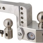 Weigh Safe WS4-2, 4" Drop Hitch w/ 2" Shank/Shaft, Adjustable Aluminum Trailer Hitch & Ball Mount w/ Built-in Scale, 2 Stainless Steel Balls (2" & 2-5/16") and a Double-pin Key Lock