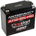 Antigravity AT12BS-HD-RS Lithium Ion Battery with BMS and Re-Start Technology - 480cca 2.95 Pounds 16Ah Lightweight Motorcycle Battery - Replaces YT12BS - YT12b-BS - YT14-BS - YT14B-BS