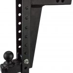 BulletProof Hitches 2.0" Adjustable Heavy Duty (22,000lb Rating) 14" Drop/Rise Trailer Hitch with 2" and 2 5/16" Dual Ball (Black Textured Powder Coat, Solid Steel)