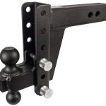 BulletProof Hitches 2.5" Adjustable Heavy Duty (22,000lb Rating) 6" Drop/Rise Trailer Hitch with 2" and 2 5/16" Dual Ball (Black Textured Powder Coat, Solid Steel)