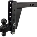 BulletProof Hitches 2.0" Adjustable Heavy Duty (22,000lb Rating) 8" Drop/Rise Trailer Hitch with 2" and 2 5/16" Dual Ball (Black Textured Powder Coat, Solid Steel)